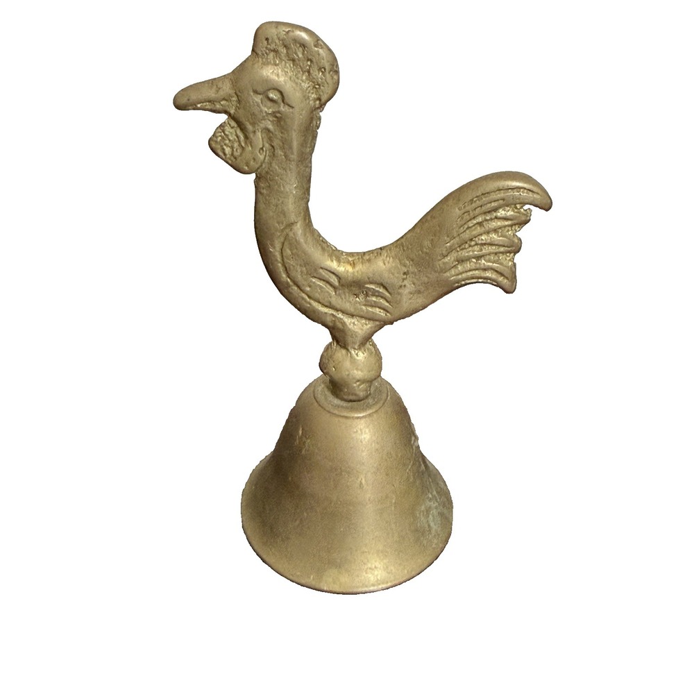 Vinatege Solid Brass Rooster Bell Call Bell Cabin Cottage Core Farm Hen House